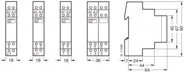 Stromstoßschalter A1A2 24V DC  230V AC 16A; oben A1A2 unten L1 L2.jpg
